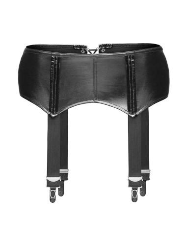 Čierny wetlook podväzkový pás f034 od noir handmade